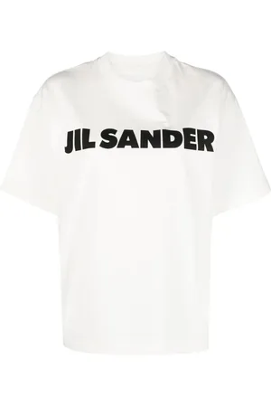 Jil Sander Koszulki, Kobieta, Biały, XS, Bawełna, Koszulka z logo