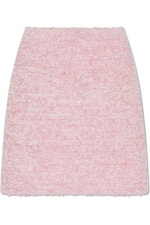 Balenciaga Spódnice, Kobieta, Różowy, M, Tweed, Tweedowa spódnica