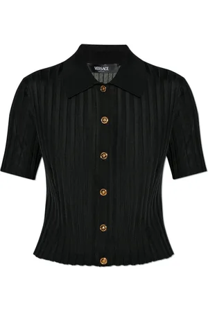 VERSACE Bluzki, Kobieta, Czarny, M, Prążkowany top