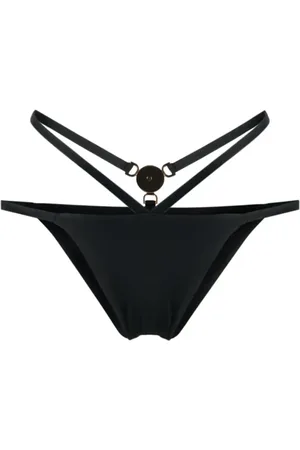 VERSACE Stroje kąpielowe, Kobieta, Czarny, M, Czarne Sea Bikini Briefs z Medusa Plaque