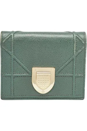 Dior Pre-owned, Kobieta, Zielony, ONE SIZE, Pre-owned skórzane portfele