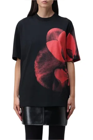 Alexander McQueen Koszulki, Kobieta, Czarny, 3XS, Casual T-shirt Damska