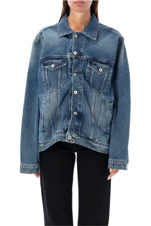 Y / PROJECT Kurtki, Kobieta, Niebieski, M, Denim, Vintage Wire Denim Jacket