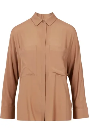 SEMICOUTURE Bluzki, Kobieta, brązowy, XS, Oriana Crepe de Chine Shirt