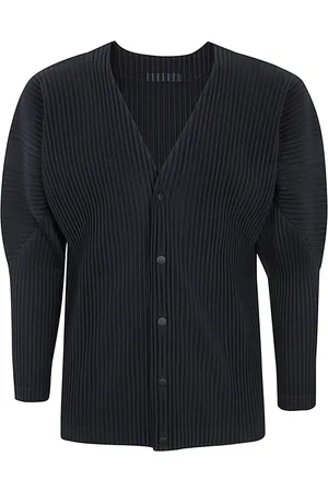Issey Miyake Swetry, Mężczyzna, Niebieski, M, Poliester, Navy Basics Cardigan