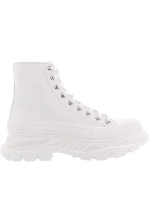Alexander McQueen Buty, Kobieta, Biały, 37 EU, Skórzane Buty Bieżnikowe Sneakers Czerwone