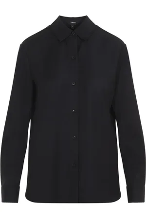 THEORY Bluzki, Kobieta, Czarny, M, Niebieskie Koszule dla Kobiet Aw 24