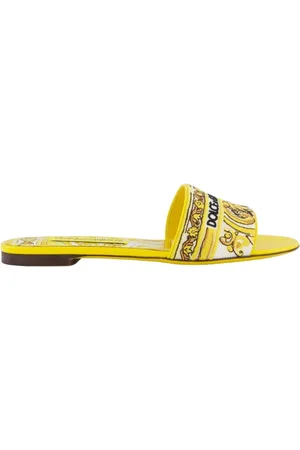 Dolce & Gabbana Buty, Kobieta, Żółty, 37 EU, Damskie Płaskie Slajdy