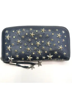 Jimmy Choo Pre-owned, Kobieta, Niebieski, ONE SIZE, Pre-owned skórzane portfele