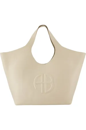 ANINE BING Torebki, Kobieta, Beżowy, ONE SIZE, Skóra, Beżowa skórzana torba shopper