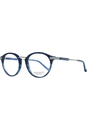 Hackett Akcesoria, Mężczyzna, Niebieski, ONE SIZE, Niebieskie Okrągłe Oprawki Optyczne z Acetatowymi Soczewkami Demo