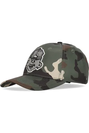 Propaganda Akcesoria, Mężczyzna, Wielobarwność, ONE SIZE, Camo Baseball Cap Z Daszkiem Krzywym Haftowany