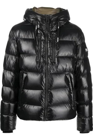 Mackage Kurtki, Mężczyzna, Czarny, S, Wełna, Pikowana Kurtka z Kapturem