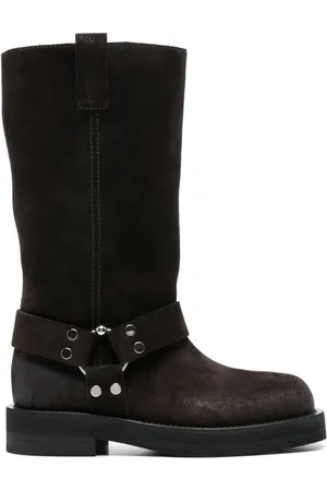 3Juin Buty, Kobieta, brązowy, 38 EU, Zamsz, Brązowe Zamszowe Buty z Paskiem