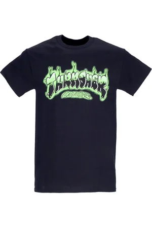 Thrasher Koszulki, Mężczyzna, Czarny, L, Koszulka Airbrush Czarna/Fioletowa