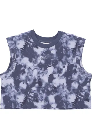 Nike Koszulki, Kobieta, Fioletowy, M, Bawełna, Wave Dye Crop Tank Top