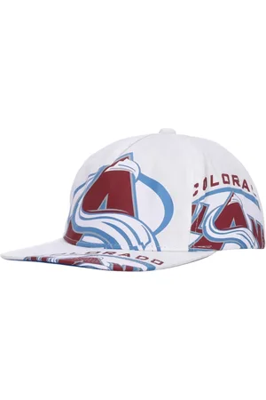 Mitchell & Ness Akcesoria, Mężczyzna, Biały, ONE SIZE, Colorado Avalanche Czapka z Płaskim Daszkiem
