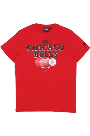New Era Koszulki, Mężczyzna, Czerwony, L, Chicago Bulls NBA Graficzny T-shirt Czerwony/Czarny