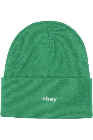 Obey Akcesoria, Mężczyzna, Zielony, ONE SIZE, Zielony Rozciągliwy Beanie Czapka