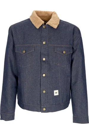 Caterpillar Kurtki, Mężczyzna, Niebieski, XL, Denim, Kurtka Denimowa Sherpa