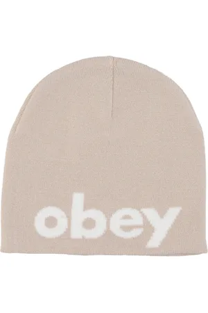 Obey Akcesoria, Mężczyzna, Szary, ONE SIZE, Nylon, Srebrnoszary Beanie Czapka Stretch