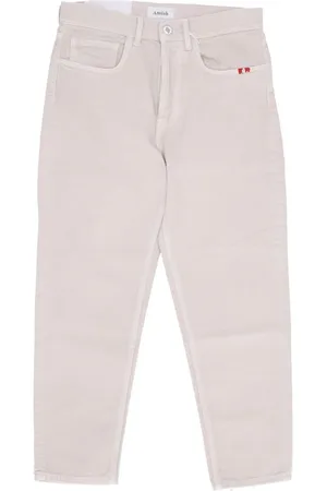 AMISH Jeansy, Mężczyzna, Beżowy, W36, Denim, Slim Fit Ecru Jeansy