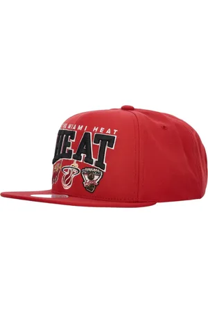Mitchell & Ness Akcesoria, Mężczyzna, Czerwony, ONE SIZE, Czapka Miami Heat NBA Mistrz Snapback