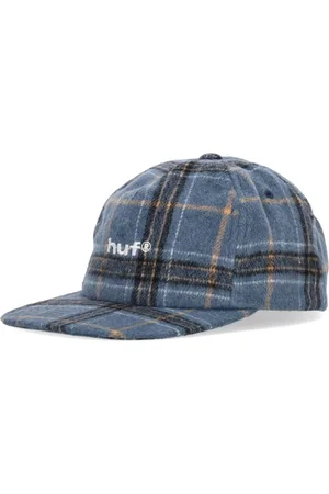 Huf Akcesoria, Mężczyzna, Wielobarwność, ONE SIZE, Nylon, Klasyczna Czapka Flanelowa w Kratę Granatowa