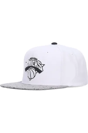 Mitchell & Ness Akcesoria, Mężczyzna, Biały, ONE SIZE, NBA Knicks Czapka z Płaskim Daszkiem Snapback