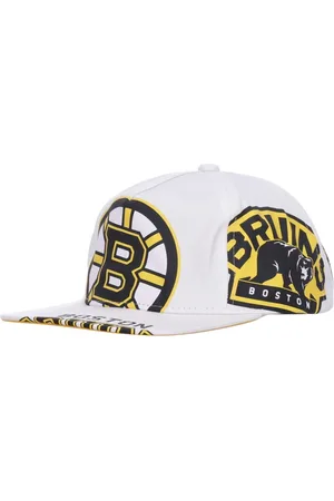Mitchell & Ness Akcesoria, Mężczyzna, Biały, ONE SIZE, Czapka z płaskim daszkiem Boston Bruins