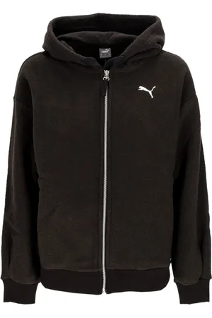 PUMA Bluzy, Kobieta, Czarny, M, Chenille Full-zip Winter Hoodie Czarny