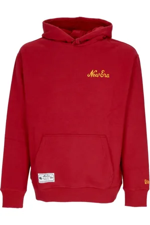 New Era Bluzy, Mężczyzna, Czerwony, M, Czerwony Oversize Hoodie z Kieszenią Kangurką