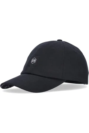 DOLLY NOIRE Akcesoria, Mężczyzna, Czarny, ONE SIZE, Czarna zakrzywiona daszek logo czapka tata