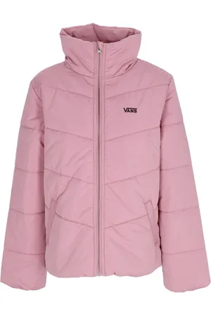 Vans Kurtki, Kobieta, Różowy, L, Poliester, Kurtka puchowa z wysokim kołnierzem