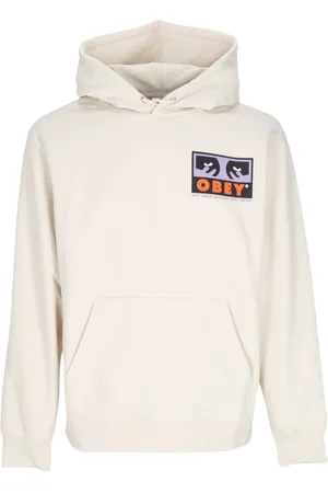 Obey Bluzy, Mężczyzna, Beżowy, M, Premium Bluza z Kapturem Męska