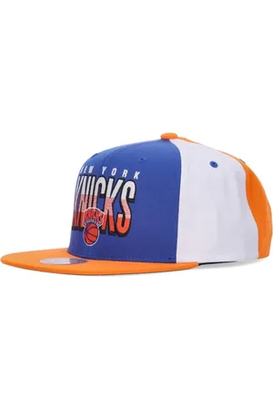 Mitchell & Ness Akcesoria, Mężczyzna, Wielobarwność, ONE SIZE, NY Knicks Czapka Snapback Niebiesko-Pomarańczowa