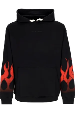 Vision Of Super Bluzy, Mężczyzna, Czarny, L, Bluza z kapturem Flames Czarno/Czerwona
