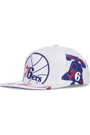Mitchell & Ness Akcesoria, Mężczyzna, Biały, ONE SIZE, Czapka z płaskim daszkiem Philadelphia 76ers