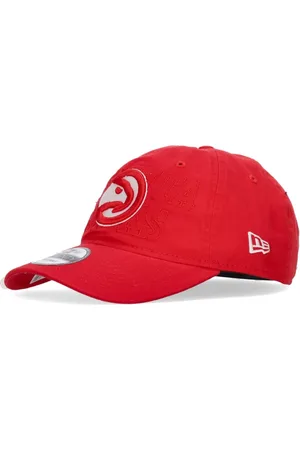 New Era Akcesoria, unisex, Czerwony, ONE SIZE, Atlanta Hawks Zagięta Czapka z Daszkiem