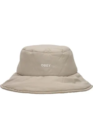 Obey Akcesoria, Mężczyzna, Szary, ONE SIZE, Izolowany Srebrnoszary Kapelusz Wiaderko