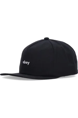 Obey Akcesoria, Mężczyzna, Czarny, ONE SIZE, Czarna czapka z płaskim daszkiem