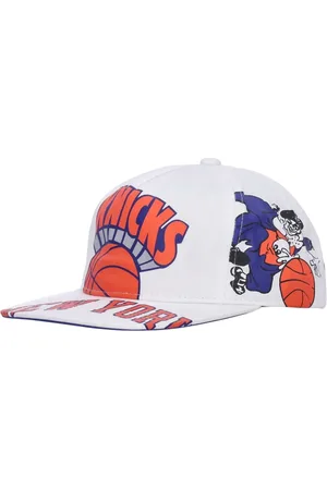Mitchell & Ness Akcesoria, Mężczyzna, Biały, ONE SIZE, NBA Czapka z Płaskim Daszkiem Knicks Biała