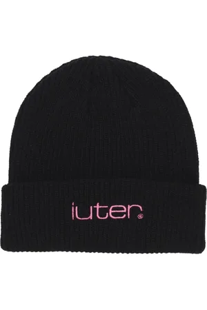 IUTER Akcesoria, Mężczyzna, Czarny, ONE SIZE, Czarna Czapka Beanie w Kratę