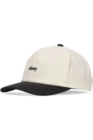 Obey Akcesoria, Mężczyzna, Biały, ONE SIZE, Zakrzywiony daszek Klasyczna Czapka Biała Multi