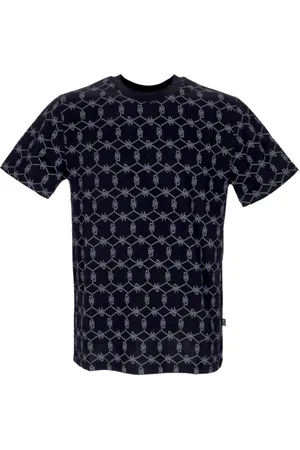 DOLLY NOIRE Koszulki, Mężczyzna, Czarny, S, Bawełna, Monogram Czarna Koszulka Krótki Rękaw Bawełna