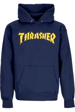 Thrasher Bluzy, unisex, Niebieski, M, Navy Hoodie z Kieszenią Kangurką