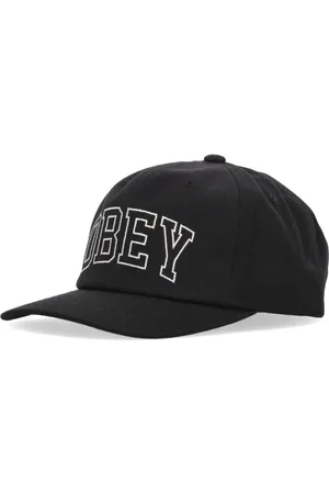 Obey Akcesoria, Mężczyzna, Czarny, ONE SIZE, Klasyczna Czarna Czapka z Daszkiem