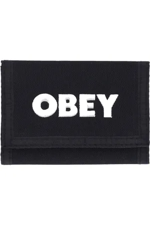 Obey Akcesoria, Mężczyzna, Czarny, ONE SIZE, Bawełna, Odważny Portfel Trójnóg Czarny