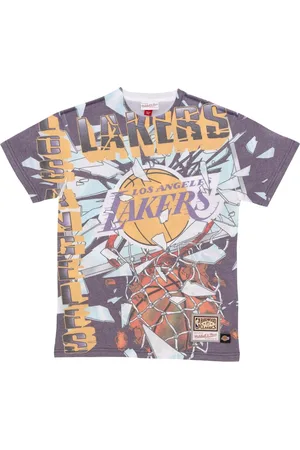 Mitchell & Ness Koszulki, Mężczyzna, Wielobarwność, XL, NBA Big Face Tee Lakers Purple