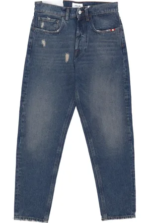 AMISH Jeansy, Mężczyzna, Niebieski, W33, Denim, Slim Fit Denim Jeansy